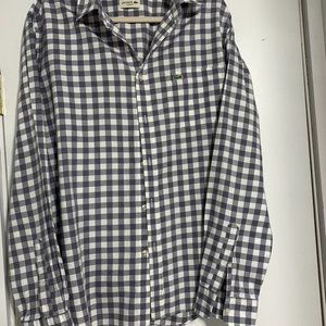 Lacoste Black and White Checkered Casual Button Down Shirt